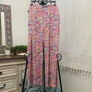 Slinky Brand XL Colorful Abstract Print Stretch Pull On Pants